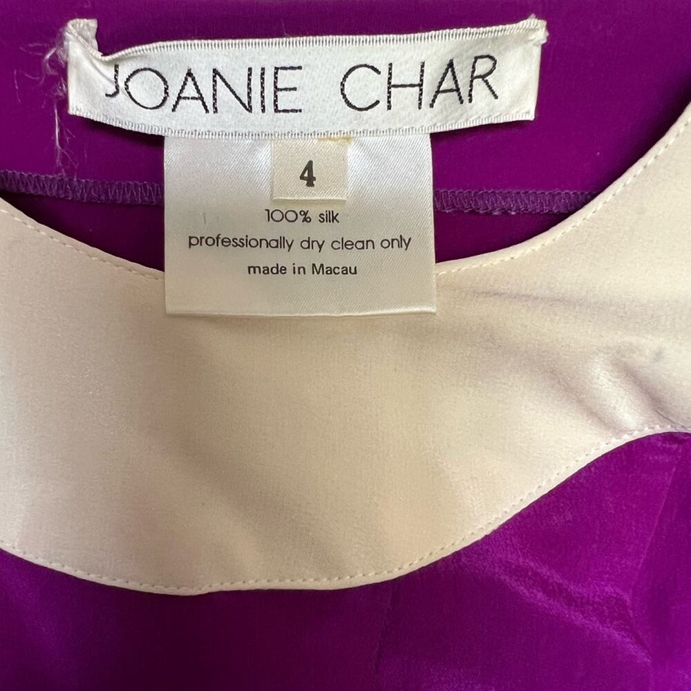 Vintage Joanie Char silk dress NEW 80s purple deadstock Sz 4 - Picture 4 of 6